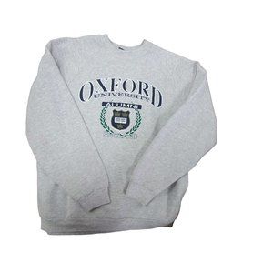 Vintage Screen Stars Oxford University England Alumni Gray Sweatshirt size XL